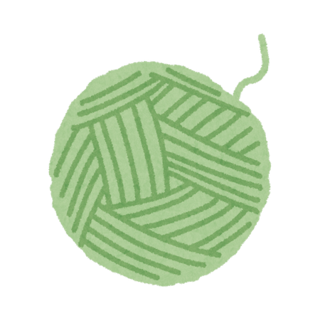 Green yarn ball illustration