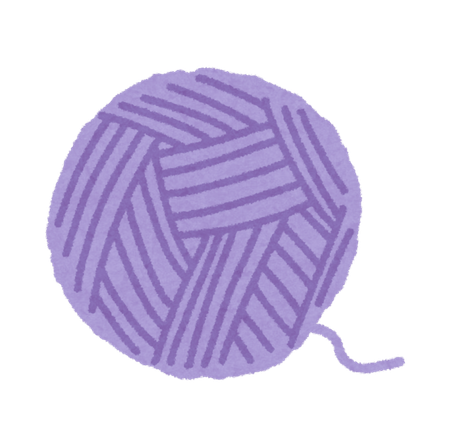 Purple yarn ball illustration
